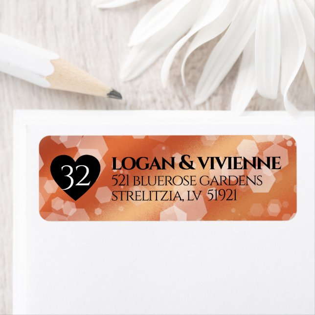 Elegant 32nd Bronze Wedding Anniversary Label (Insitu)
