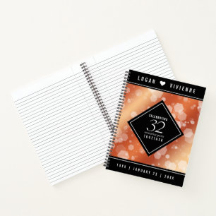 Elegant 32nd Bronze Wedding Anniversary Notebook