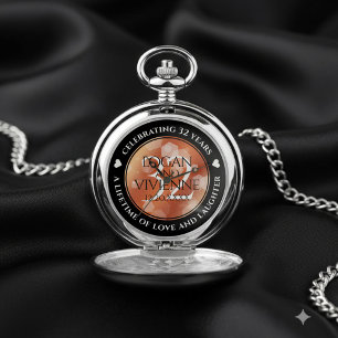 Elegant 32nd Bronze Wedding Anniversary Pocket Watch