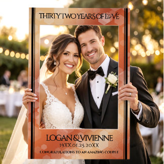 Elegant 32nd Bronze Wedding Anniversary Selfie Frame