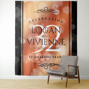 Elegant 32nd Bronze Wedding Anniversary Tapestry