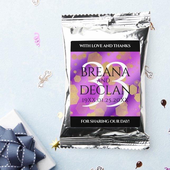 Elegant 33rd Amethyst Wedding Anniversary Coffee Drink Mix (Packets)