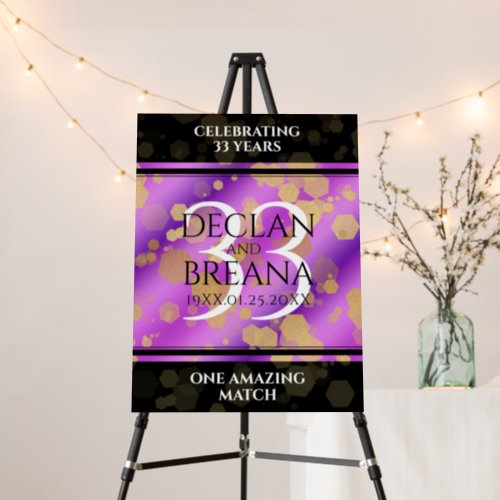 Elegant 33rd Amethyst Wedding Anniversary Foam Board