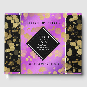 Elegant 33rd Amethyst Wedding Anniversary Guest Book