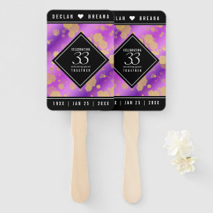 Elegant 33rd Amethyst Wedding Anniversary Hand Fan