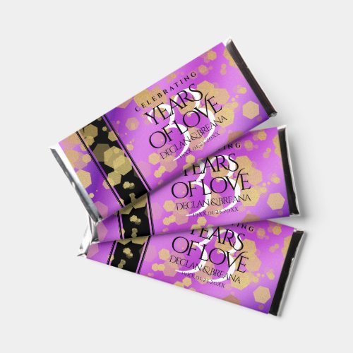 Elegant 33rd Amethyst Wedding Anniversary Hershey Bar Favors