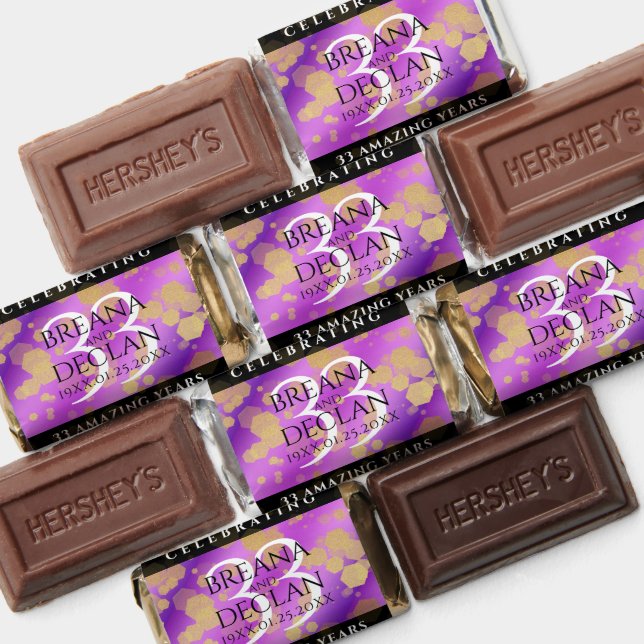 Elegant 33rd Amethyst Wedding Anniversary Hershey's Miniatures (Assorted)