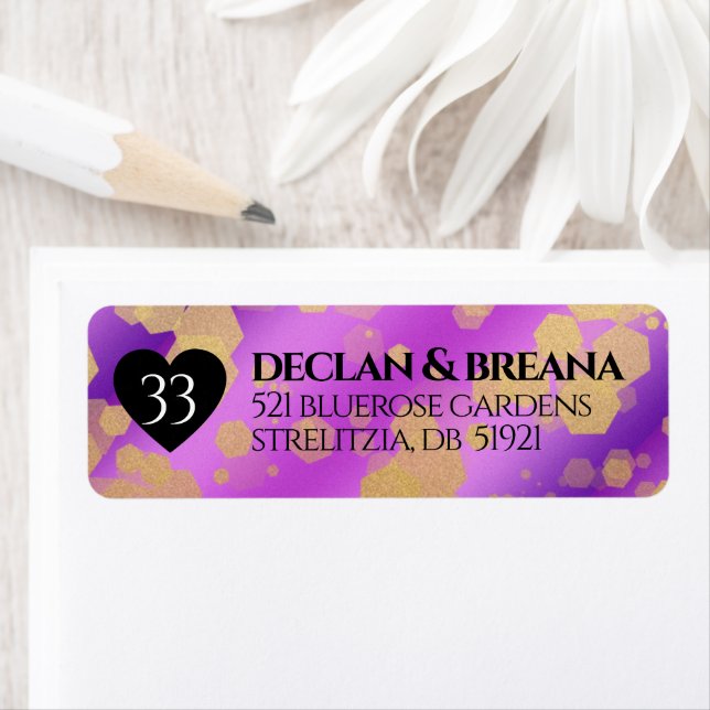 Elegant 33rd Amethyst Wedding Anniversary Label (Insitu)