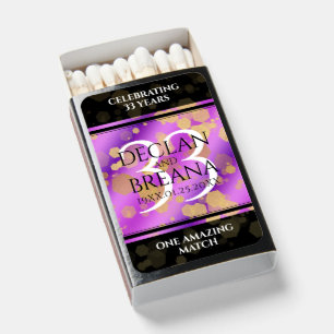 Elegant 33rd Amethyst Wedding Anniversary Matchboxes