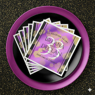Elegant 33rd Amethyst Wedding Anniversary Paper Dinner Napkins