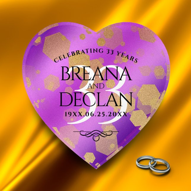 Elegant 33rd Amethyst Wedding Anniversary Paperweight (Creator Uploaded)