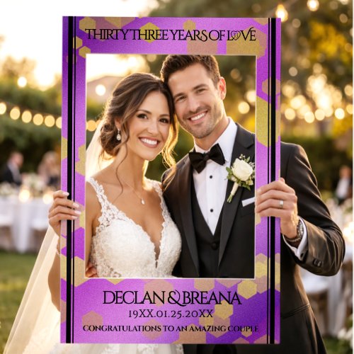 Elegant 33rd Amethyst Wedding Anniversary Selfie Frame