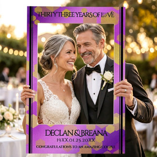 Elegant 33rd Amethyst Wedding Anniversary Selfie Frame