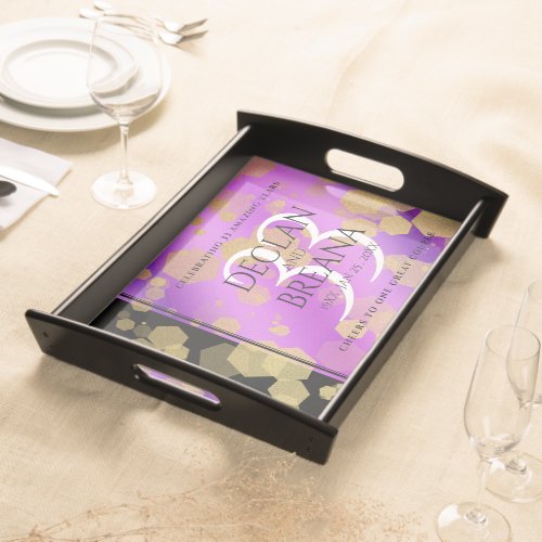 Elegant 33rd Amethyst Wedding Anniversary Serving Tray