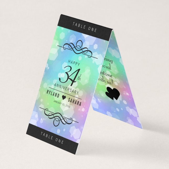 Elegant 34th Opal Wedding Anniversary Celebration (Front)