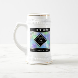 Elegant 34th Opal Wedding Anniversary Celebration Beer Stein