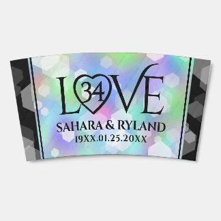 Elegant 34th Opal Wedding Anniversary Celebration Coffee Cup Sleeve