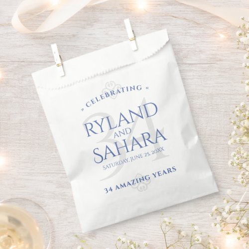 Elegant 34th Opal Wedding Anniversary Celebration Favor Bag