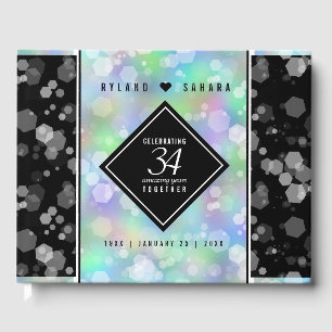Elegant 34th Opal Wedding Anniversary Celebration Guest Book