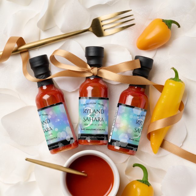 Elegant 34th Opal Wedding Anniversary Celebration Hot Sauces (Wedding)
