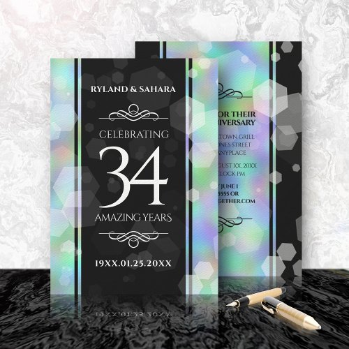 Elegant 34th Opal Wedding Anniversary Celebration Invitation