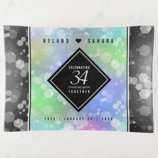 Elegant 34th Opal Wedding Anniversary Celebration Trinket Tray