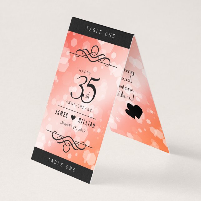 Elegant 35th Coral Wedding Anniversary Celebration (Front)