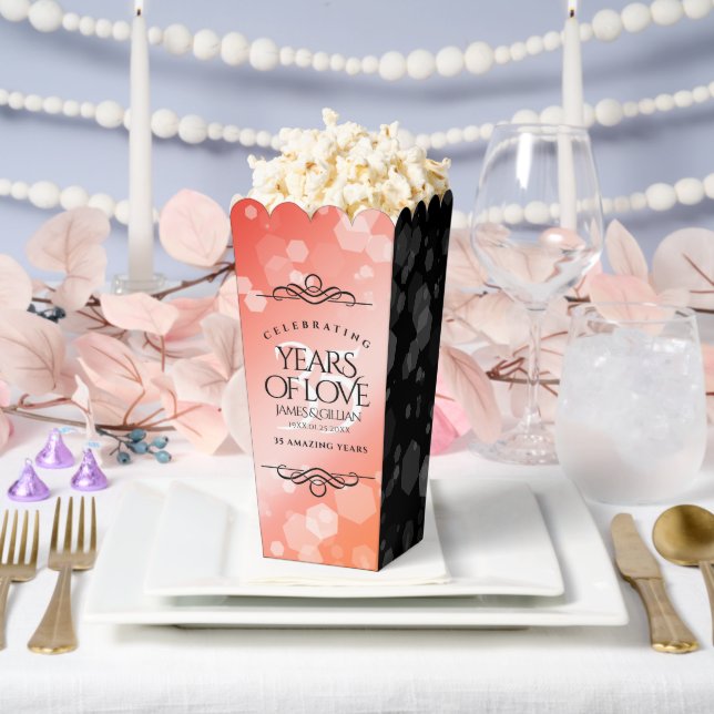 Elegant 35th Coral Wedding Anniversary Celebration Favor Boxes (Wedding)