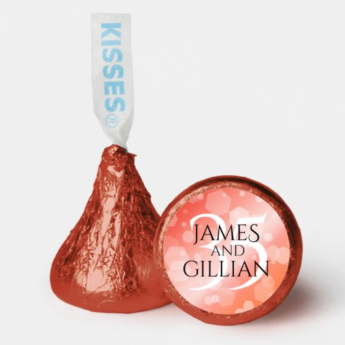 Elegant 35th Coral Wedding Anniversary Celebration Hershey&#174;'s Kisses&#174;