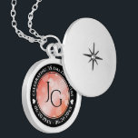 Elegant 35th Coral Wedding Anniversary Celebration Locket Necklace<br><div class="desc">Celebrate the 35th wedding anniversary with this commemorative locket! Elegant black and white lettering with hexagonal confetti on a coral pink background add a memorable touch for this special occasion and extraordinary milestone. Customize with couple's initials, a special message, and dates for their coral anniversary. Design © W.H. Sim. See...</div>