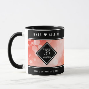 Elegant 35th Coral Wedding Anniversary Celebration Mug
