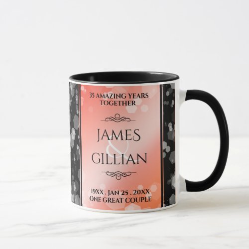 Elegant 35th Coral Wedding Anniversary Celebration Mug