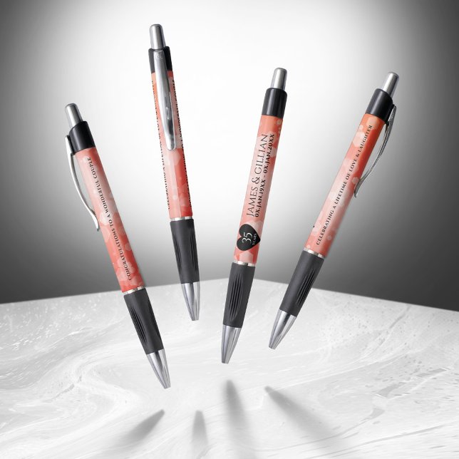 Elegant 35th Coral Wedding Anniversary Celebration Pen (Elegant 35th Coral Wedding Anniversary Pen Cover Photo)