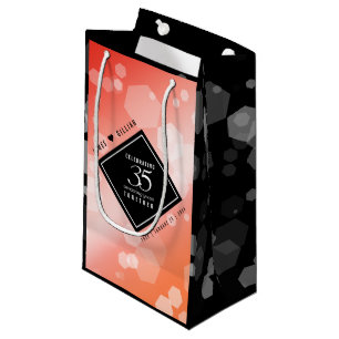 Elegant 35th Coral Wedding Anniversary Celebration Small Gift Bag