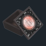 Elegant 35th Coral Wedding Anniversary Gift Box<br><div class="desc">Celebrate the 35th wedding anniversary with this commemorative keepsake box! Elegant black and white serif lettering with hexagonal confetti on coral and black backgrounds add a memorable touch for this special occasion and extraordinary milestone. Customize with the happy couple's names, years of marriage, and congratulatory messages for their coral anniversary....</div>