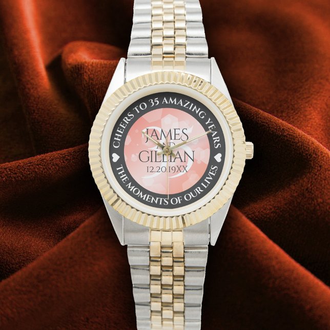 Elegant 35th Coral Wedding Anniversary Watch (Elegant 35th Coral Wedding Anniversary Wristwatch Cover Photo)