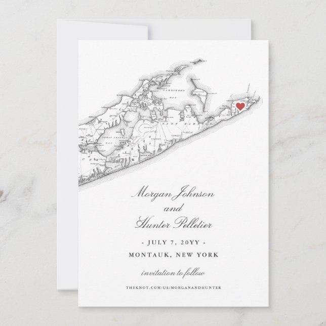 Elegant 360 East at Montauk Downs Wedding Save The Date (Front)