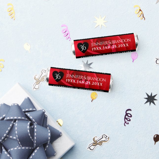 Elegant 36th Rose Wedding Anniversary Celebration Breath Savers® Mints (Party)