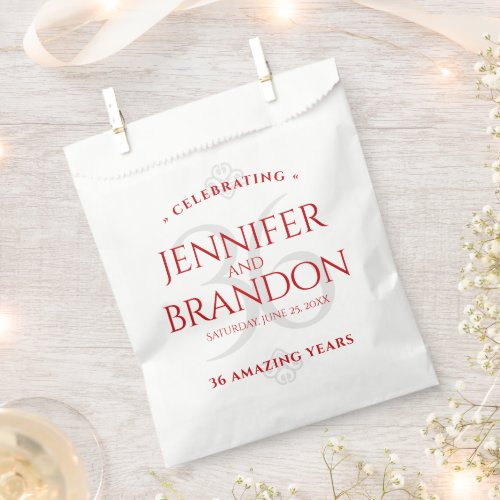 Elegant 36th Rose Wedding Anniversary Celebration Favor Bag