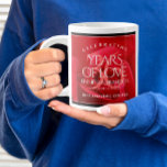 Elegant 36th Rose Wedding Anniversary Celebration Giant Coffee Mug<br><div class="desc">Celebrate the 36th rose wedding anniversary with a couple of these stylish giant coffee mugs! Elegant lettering on a romantic red rose background add a memorable touch for this special occasion and extraordinary milestone. Personalize with the couple's names, dates of marriage and/or congratulatory messages. Reverse shows identical design. Design ©...</div>