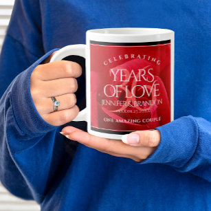 Elegant 36th Rose Wedding Anniversary Celebration Giant Coffee Mug