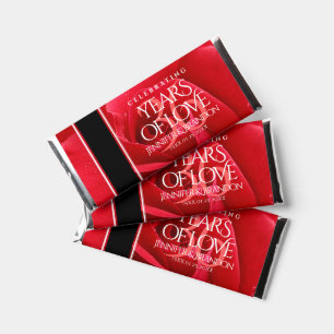 Elegant 36th Rose Wedding Anniversary Celebration Hershey Bar Favors