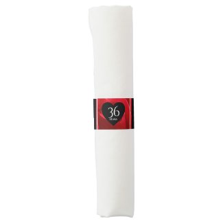 Elegant 36th Rose Wedding Anniversary Celebration Napkin Bands