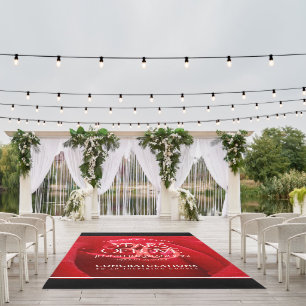 Elegant 36th Rose Wedding Anniversary Celebration Outdoor Rug