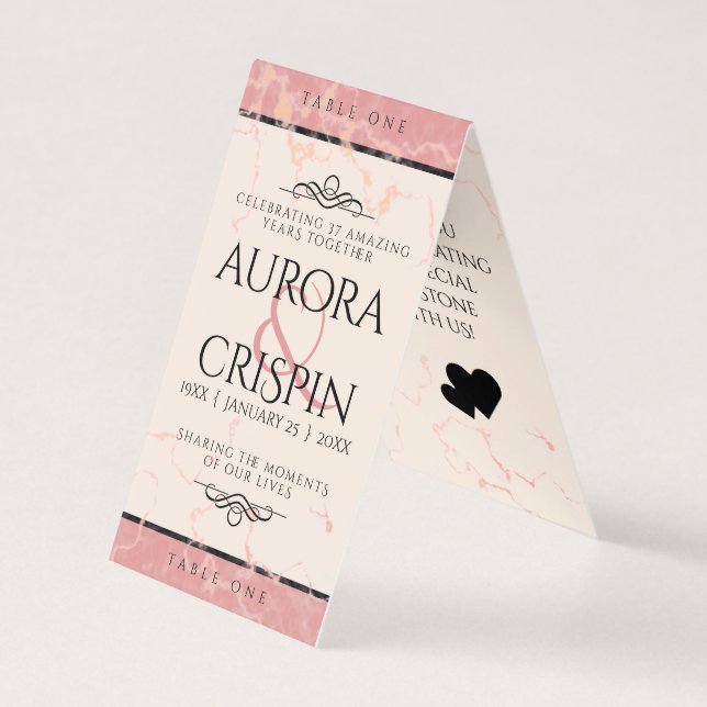 Elegant 37th Alabaster Wedding Anniversary (Front)