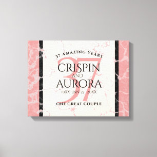 Elegant 37th Alabaster Wedding Anniversary Canvas Print