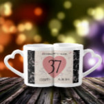 Elegant 37th Alabaster Wedding Anniversary Coffee Mug Set<br><div class="desc">Nothing says "you complete me" or "your better/other half" than these 37th alabaster wedding anniversary lovers' mugs. Elegant lettering on creamy, fine-grained white and rose gold marbled backgrounds add a memorable touch for this special occasion and extraordinary milestone. Customize with couple's names, and years of marriage or a congratulatory message....</div>