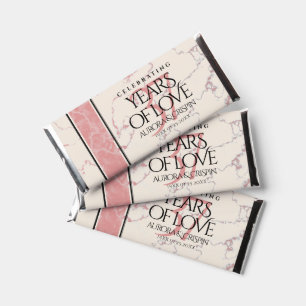 Elegant 37th Alabaster Wedding Anniversary Hershey Bar Favors