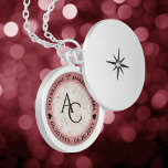 Elegant 37th Alabaster Wedding Anniversary Locket Necklace<br><div class="desc">Celebrate the 37th wedding anniversary with this commemorative locket! Elegant black and white lettering on a creamy, fine-grained white and rose gold marbled background add a memorable touch for this special occasion and milestone. Customize with couple's initials, a special message, and dates for their alabaster anniversary. ** Alabaster effect is...</div>
