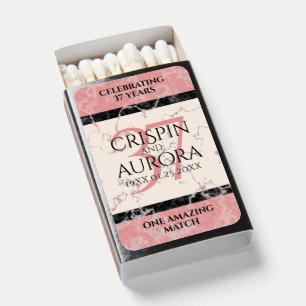 Elegant 37th Alabaster Wedding Anniversary Matchboxes